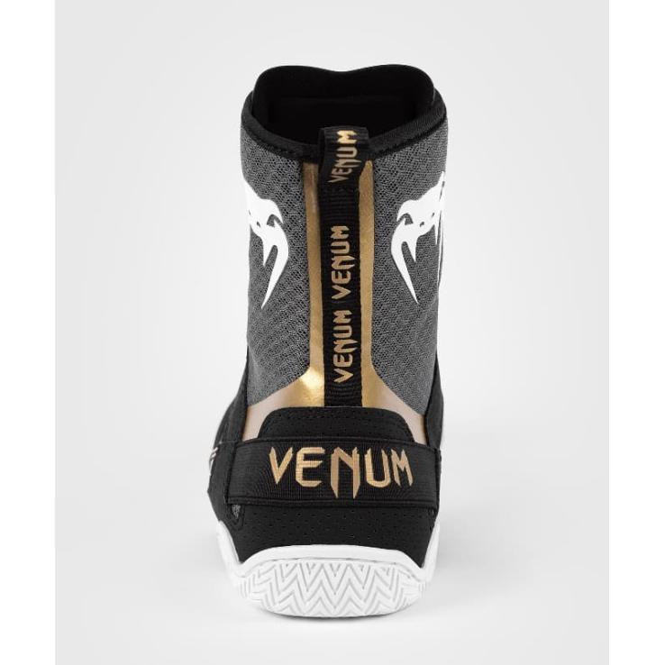 Venum Elite Boxing Shoes black/white/gold