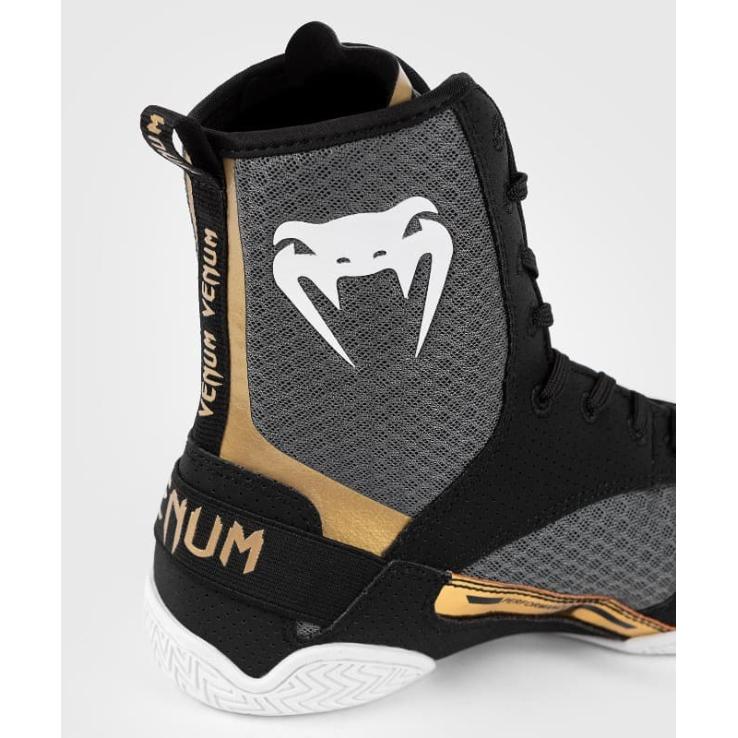 Venum Elite Boxing Shoes black/white/gold