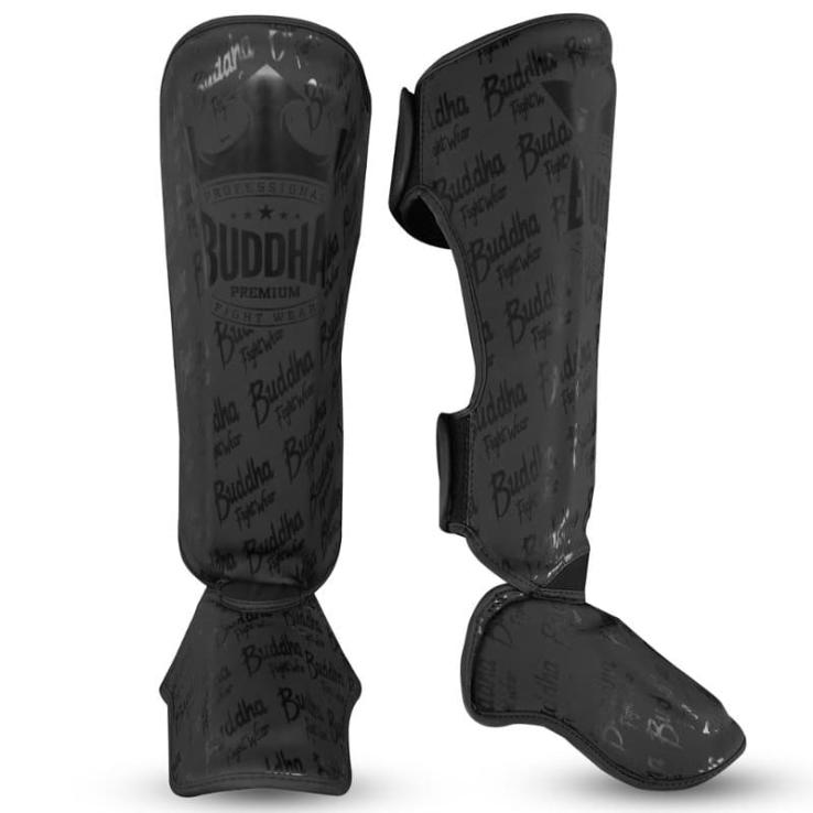 Buddha Epic matt black youth shin guards