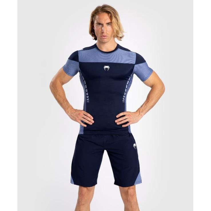 Venum Tempest Short Sleeve Rashguard - Navy / Blue