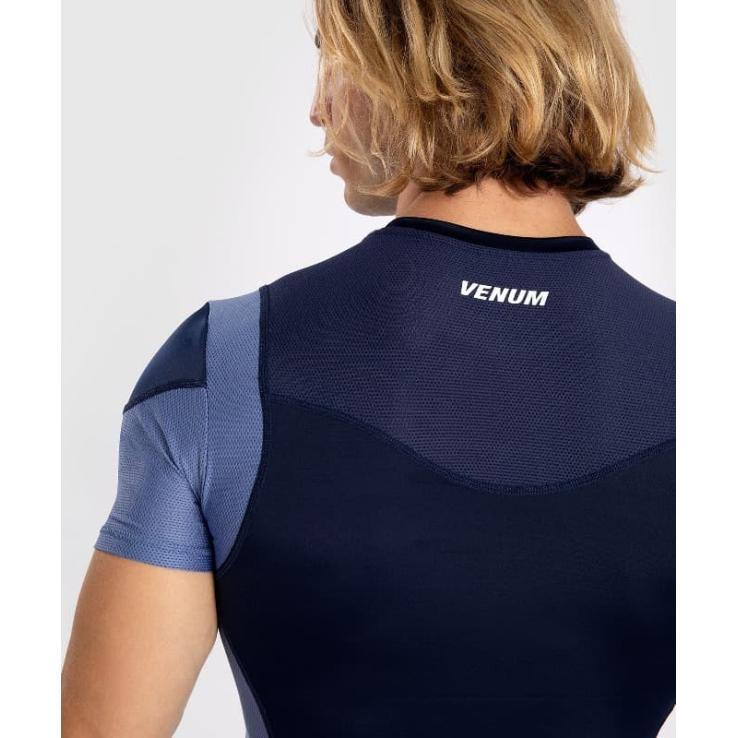 Venum Tempest Short Sleeve Rashguard - Navy / Blue