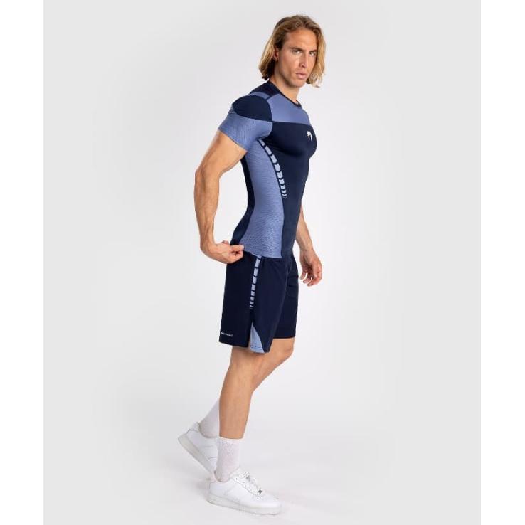 Venum Tempest Short Sleeve Rashguard - Navy / Blue