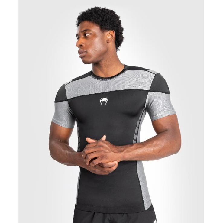 Venum Tempest short sleeve rashguard - black gray