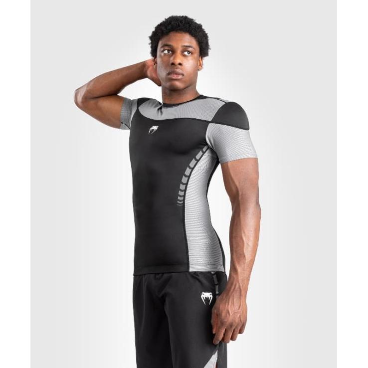 Venum Tempest short sleeve rashguard - black gray