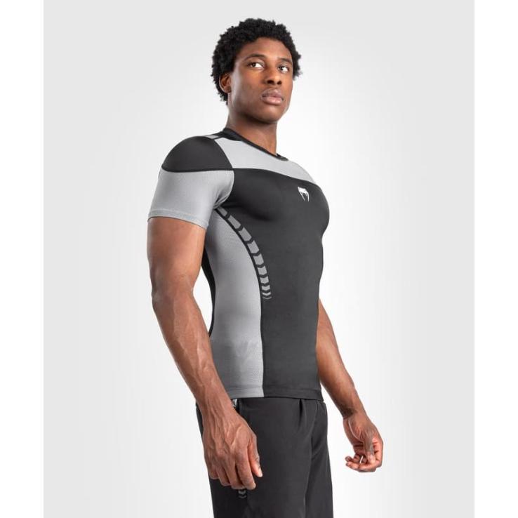 Venum Tempest short sleeve rashguard - black gray