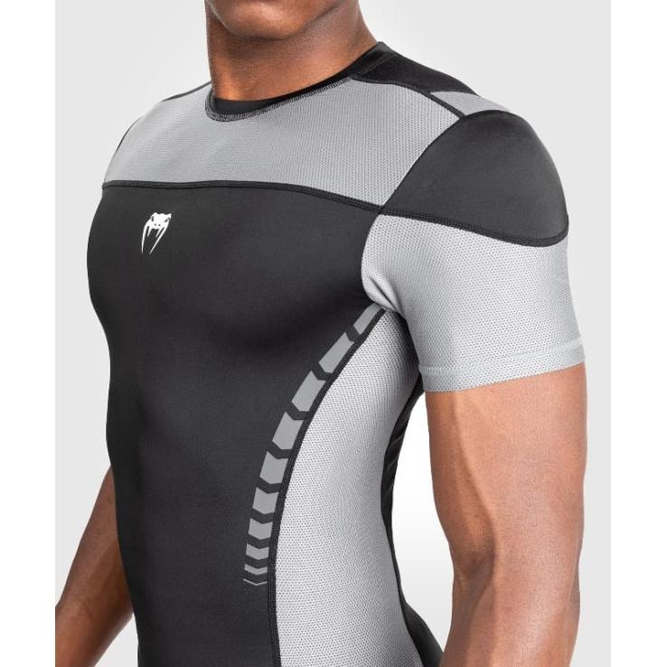 Venum Tempest short sleeve rashguard - black gray