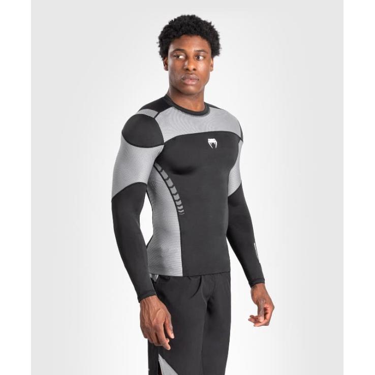 Venum Tempest long sleeve rashguard - black gray