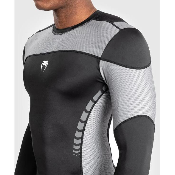 Venum Tempest long sleeve rashguard - black gray